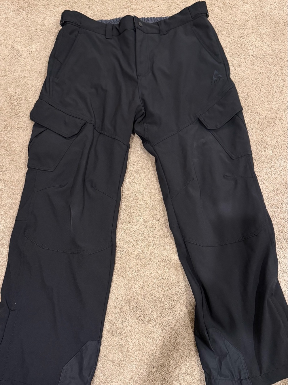 Men's Black Tech Cargo Ski Pants